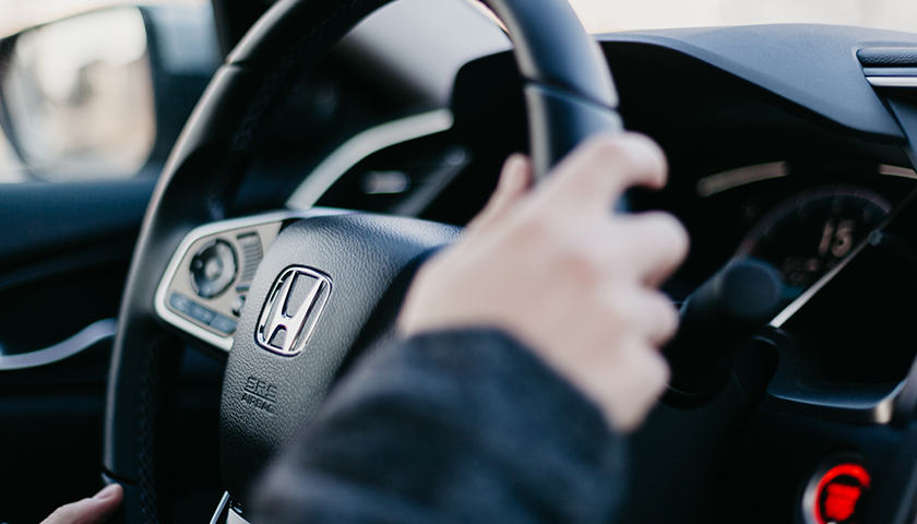 Steering wheel of a Honda