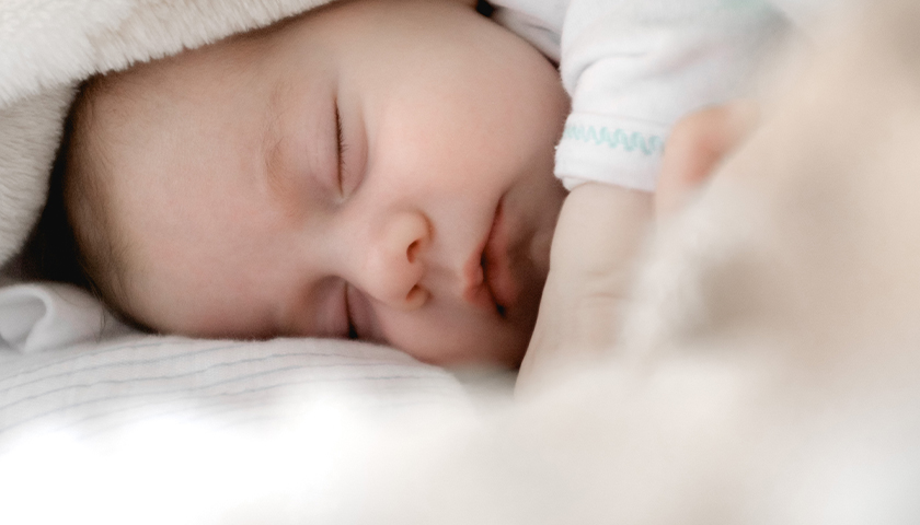 an infant sleeping