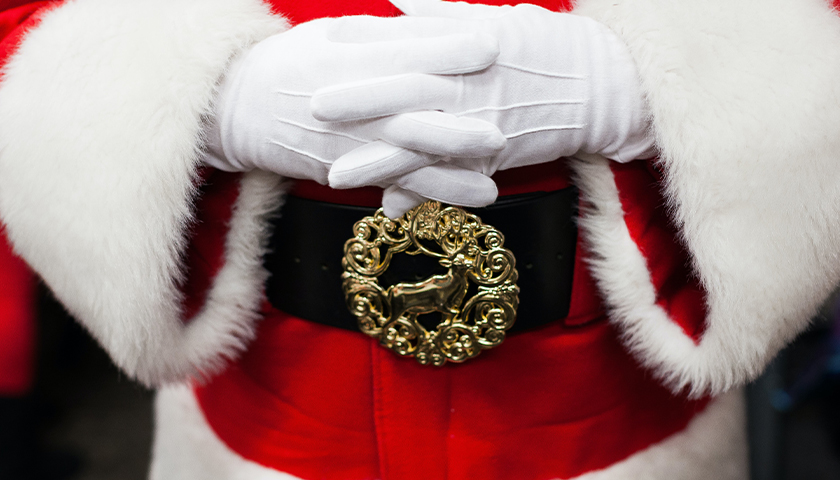close-up of Santa Claus suit