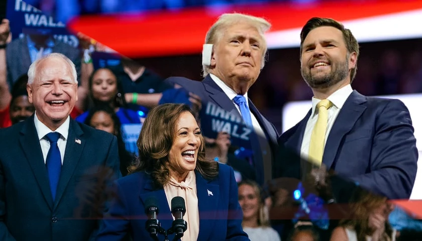 Kamala Harris, Tim Walz, Donald Trump, and JD Vance (composite image)