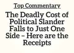 Top Commentary: The Deadly Cost of Political Slander Falls to Just One Side – Here are the Receipts