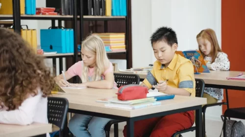 students working
